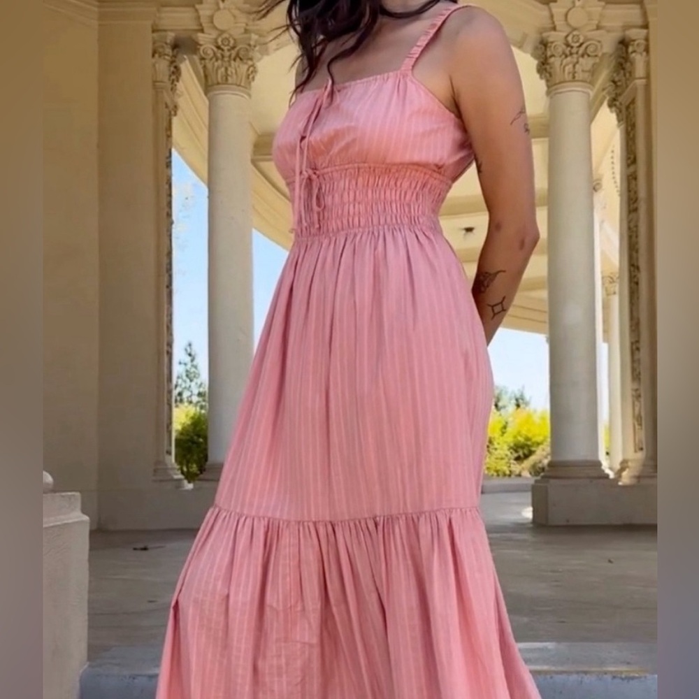 Christy Dawn Zuri Dress Salmon Frills Poppy with pockets!